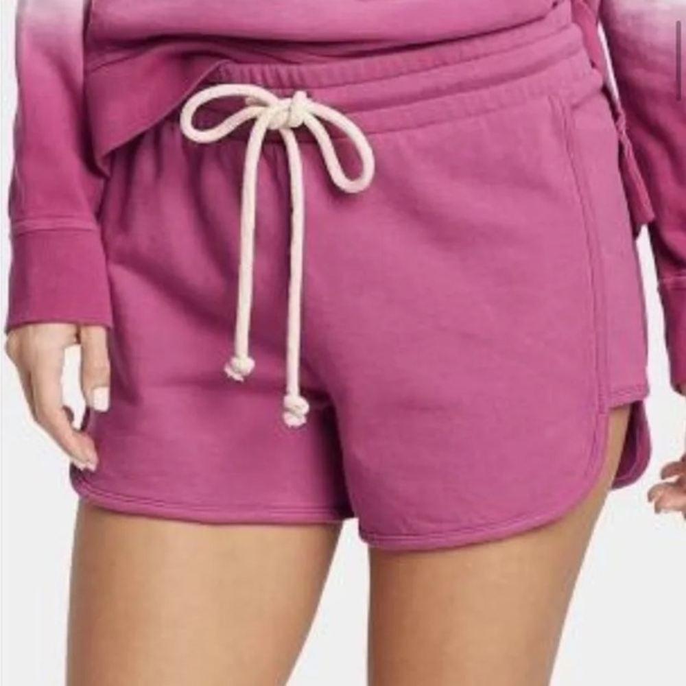 💜NWT UNIVERSAL THREAD Pink Mid-Rise‎ Beach Fleece Shorts Size Large
